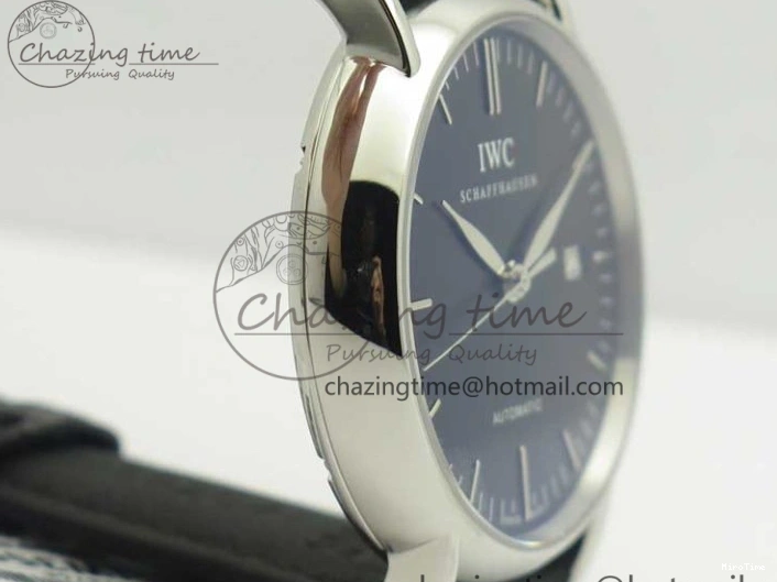 MIROTIME 0518 Portofino Automatic SS TWF 1:1 Best Edition Black Dial on Black Leather Strap A TravelReady 7199